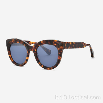 Occhiali da sole da donna tondi in acetato Cat Eye